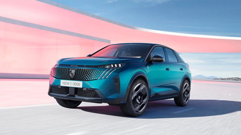 Nouveau Peugeot 3008 bleu, vue trois-quarts avant